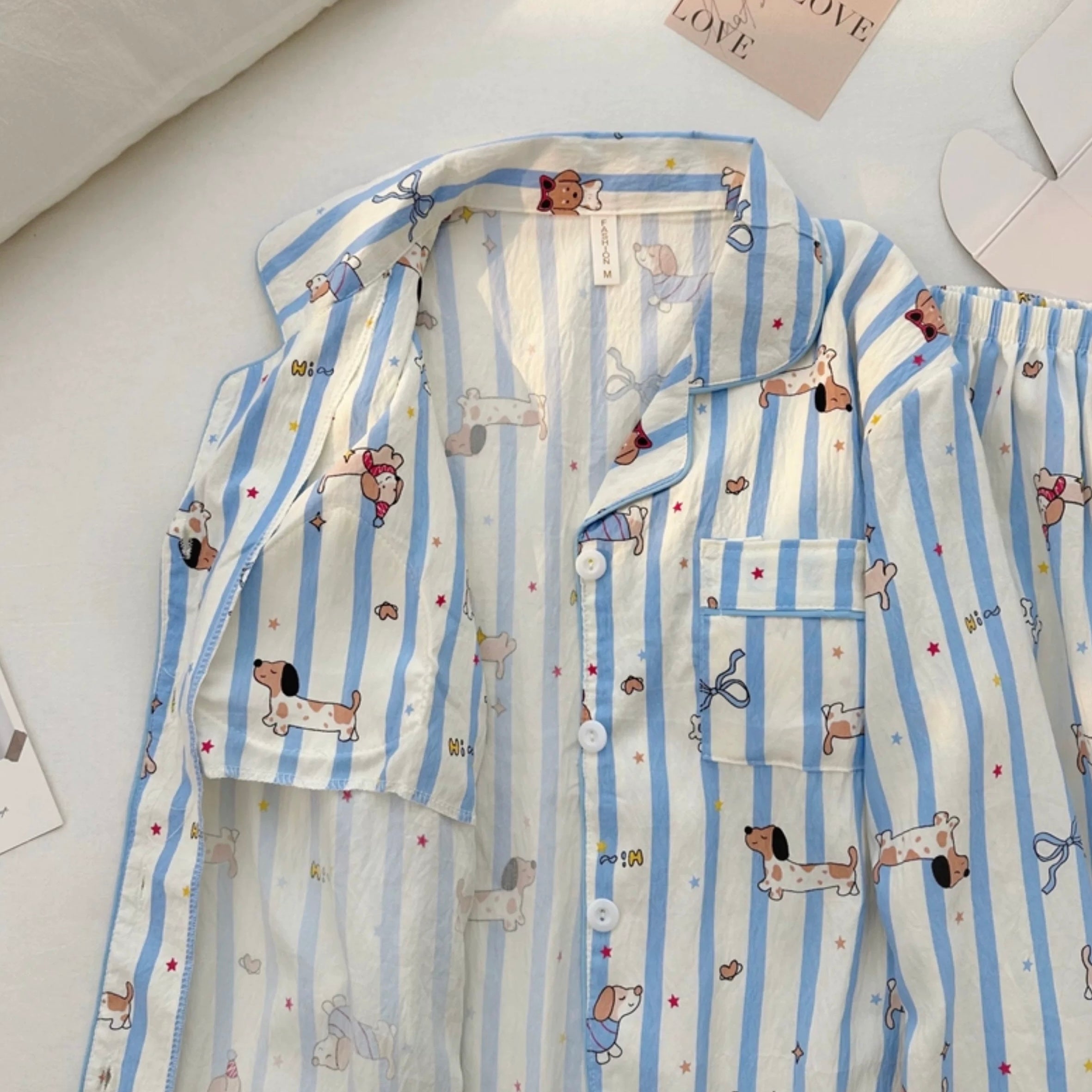 Blue Paw Paradise Padded Nightsuit Set